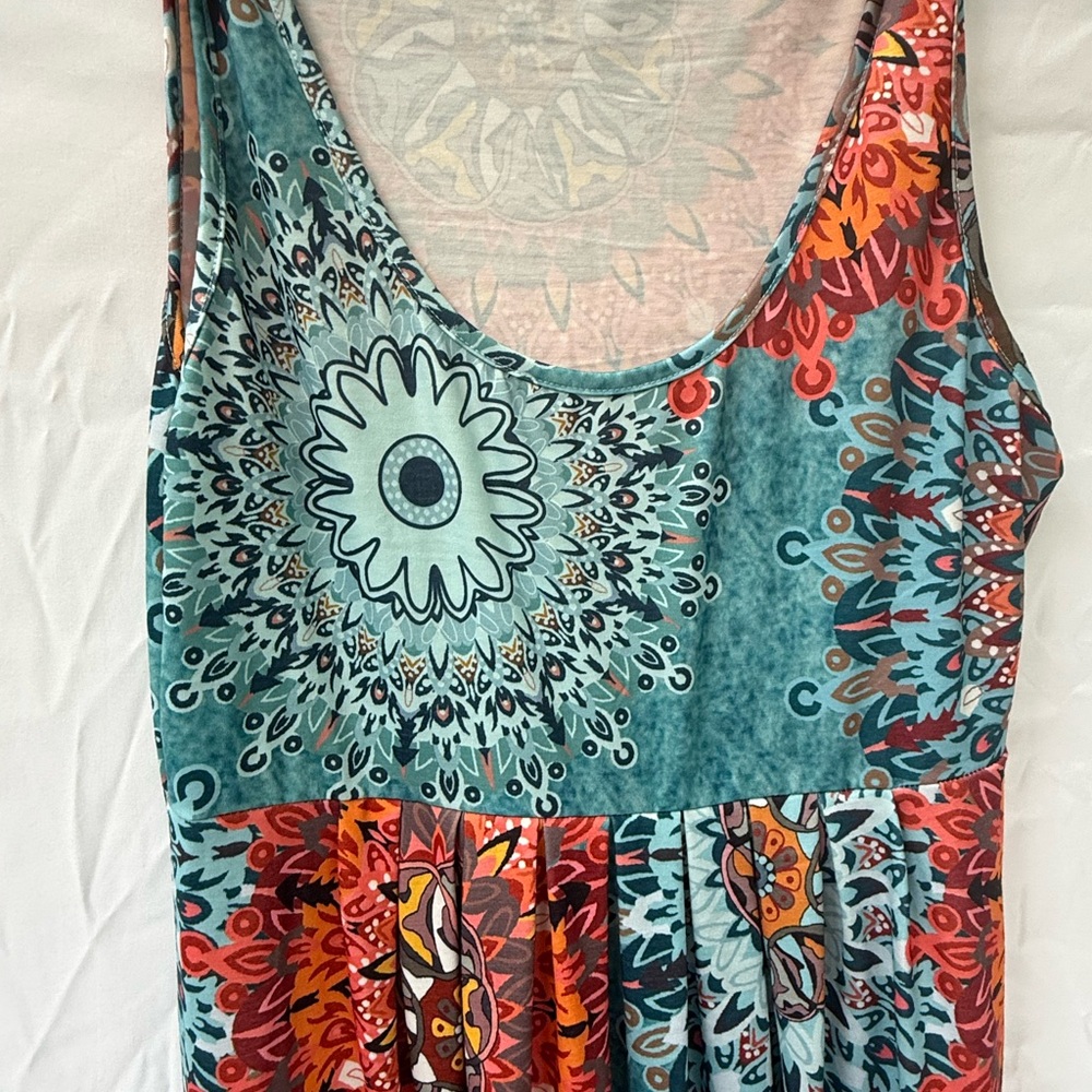 Colorful Patterned Sleeveless Dress